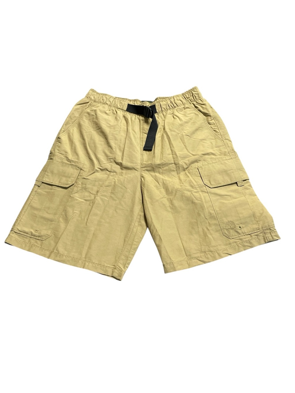 Timberland Khaki Cargo Shorts with Black Webbing Belt